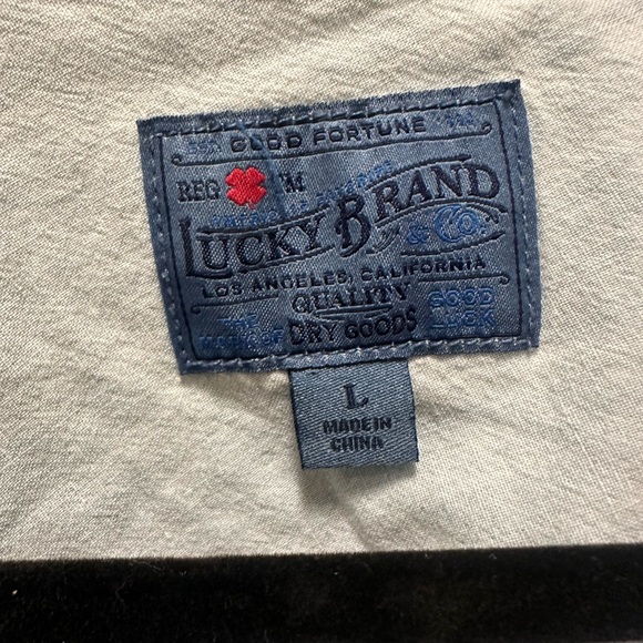 Lucky Brand Chambray Tassel Tie Crop Top size Large - Picture 4 of 4